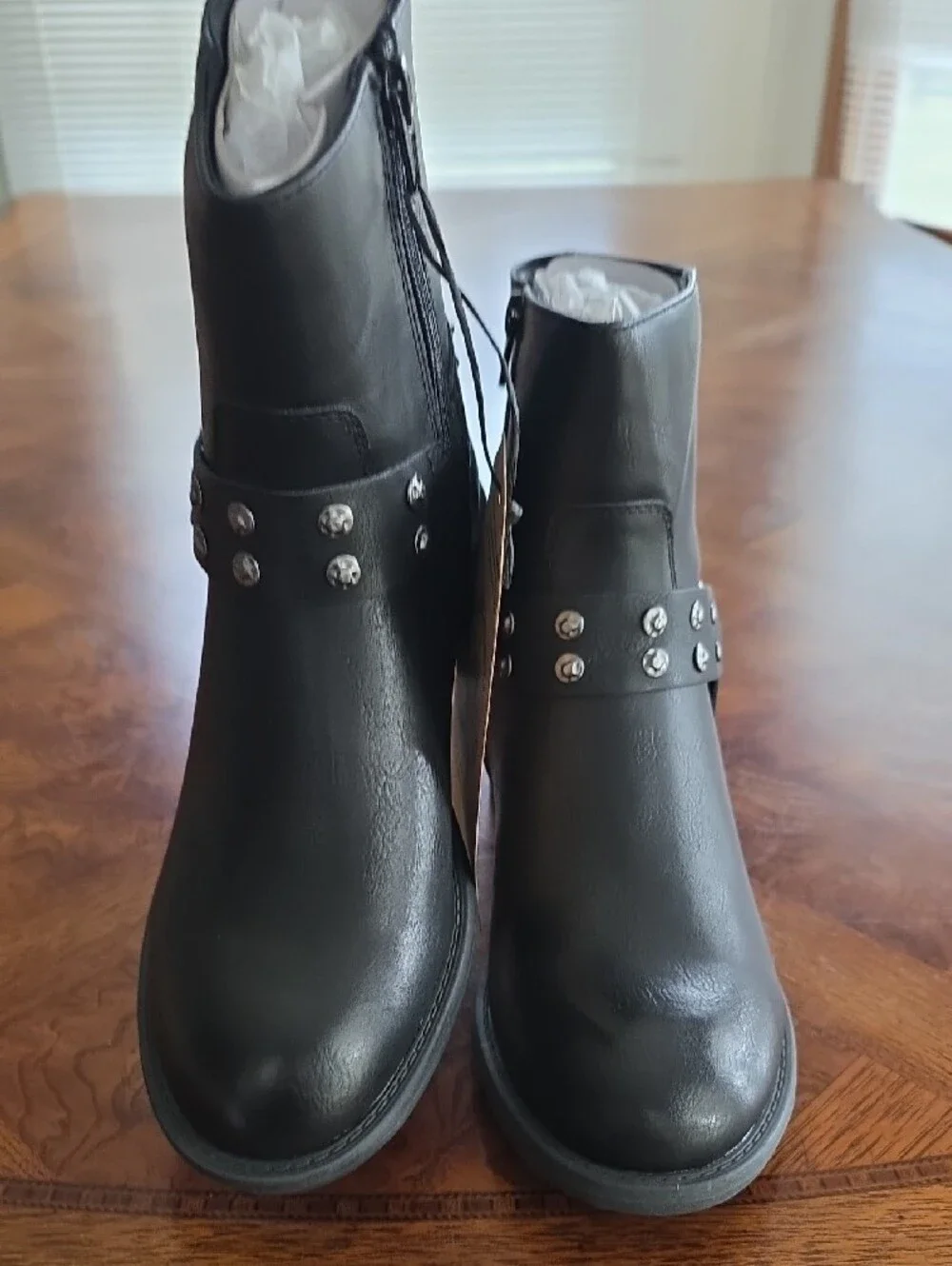 Frye And Co. Conley Studded Harness Biker Ankle Boots Black Women's Sz 6.5M -NEW